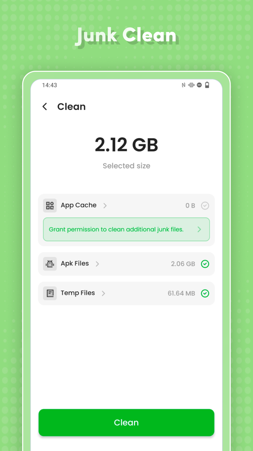 SurfClean Main Screen